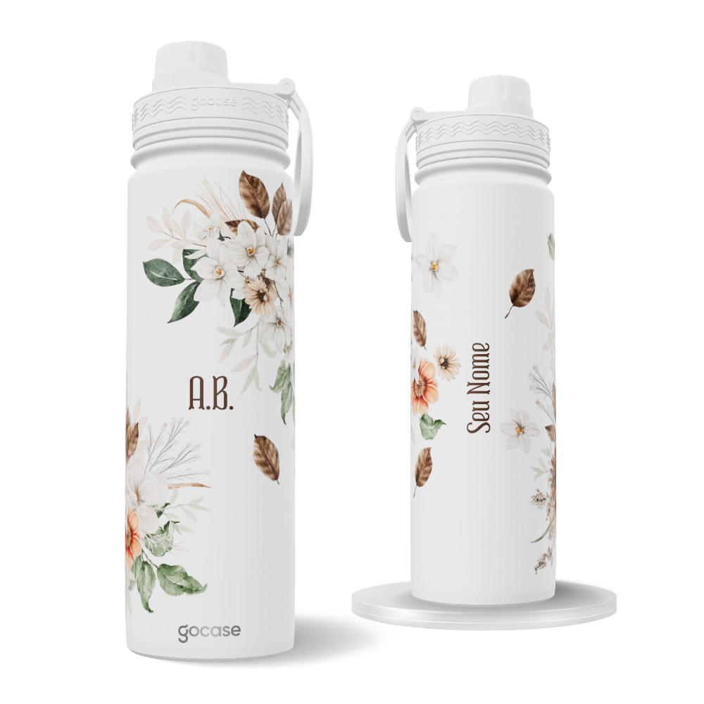 Garrafa Térmica Fresh + Ebook - Floral de Outono