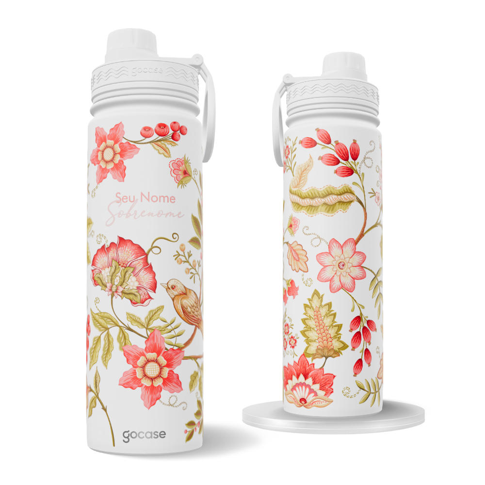 Garrafa Térmica Fresh + Ebook - Floral Boho