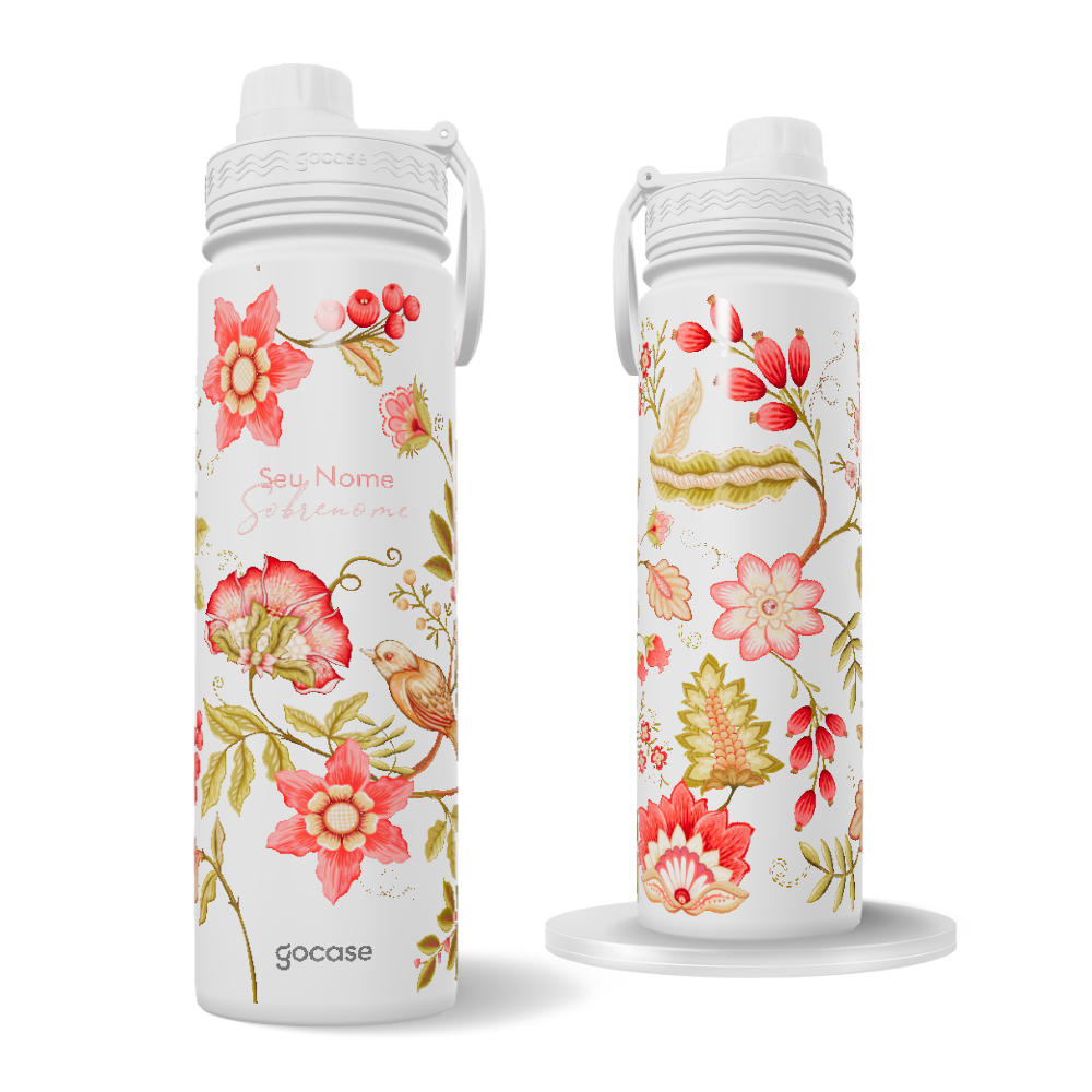 Garrafa Térmica Fresh + Ebook - Floral Boho