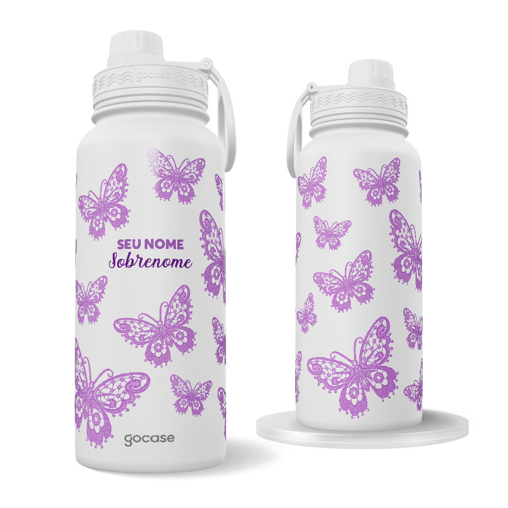 Garrafa Térmica Fresh - Borboletas Rendadas