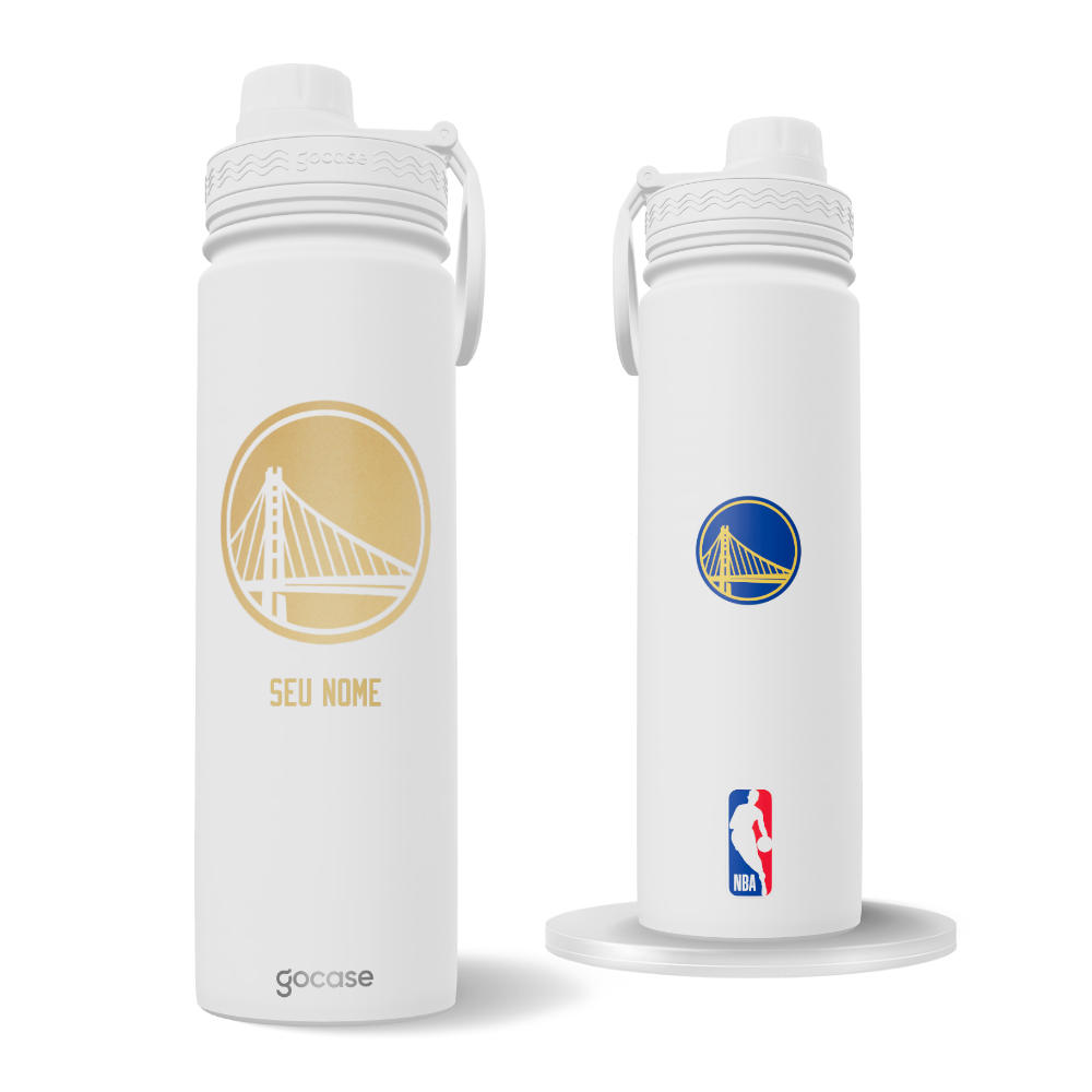 Garrafa Térmica Fresh + Ebook - Golden State Warriors - Escudo Dourado