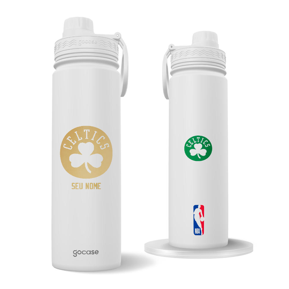 Garrafa Térmica Fresh + Ebook - Celtics Boston - Escudo Dourado Garrafa Térmica Fresh + Ebook - Celtics Boston - Escudo Dourado