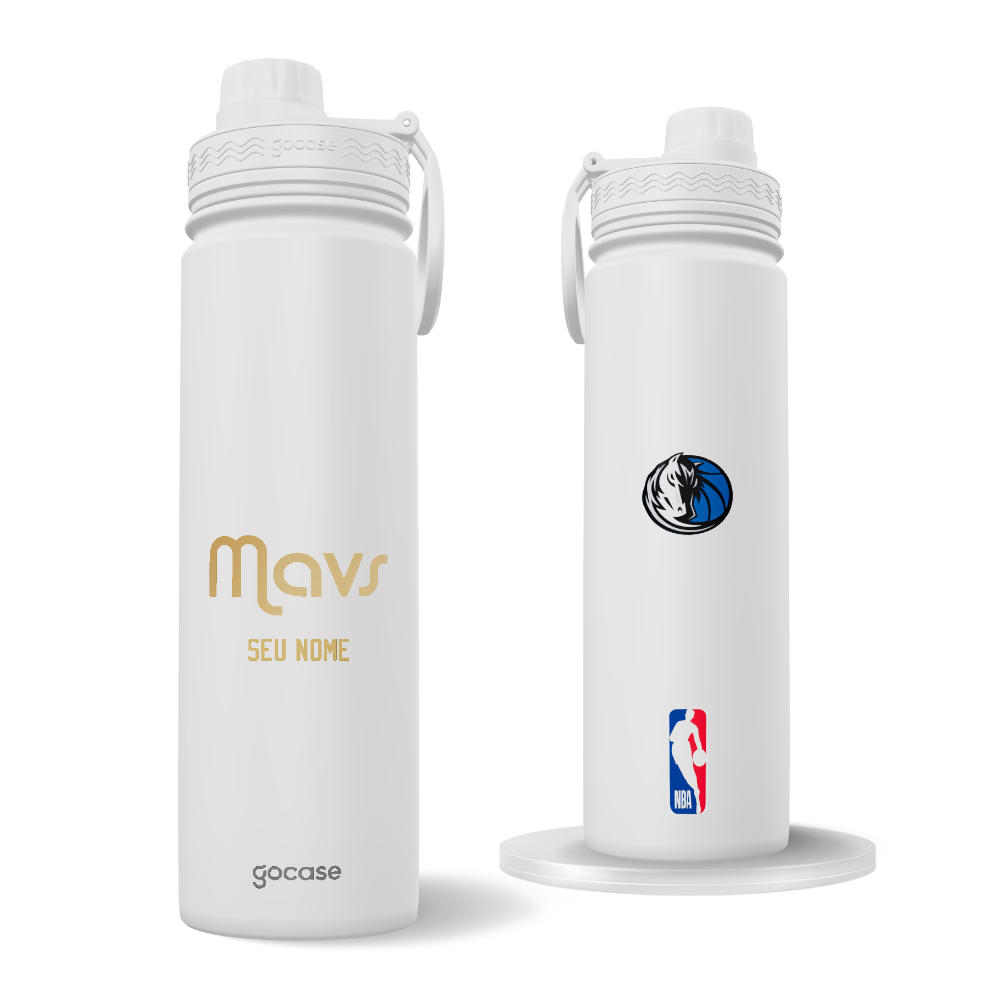 Garrafa Térmica Fresh + Ebook - Dallas Mavericks - Escudo Dourado Garrafa Térmica Fresh + Ebook - Dallas Mavericks - Escudo Dourado