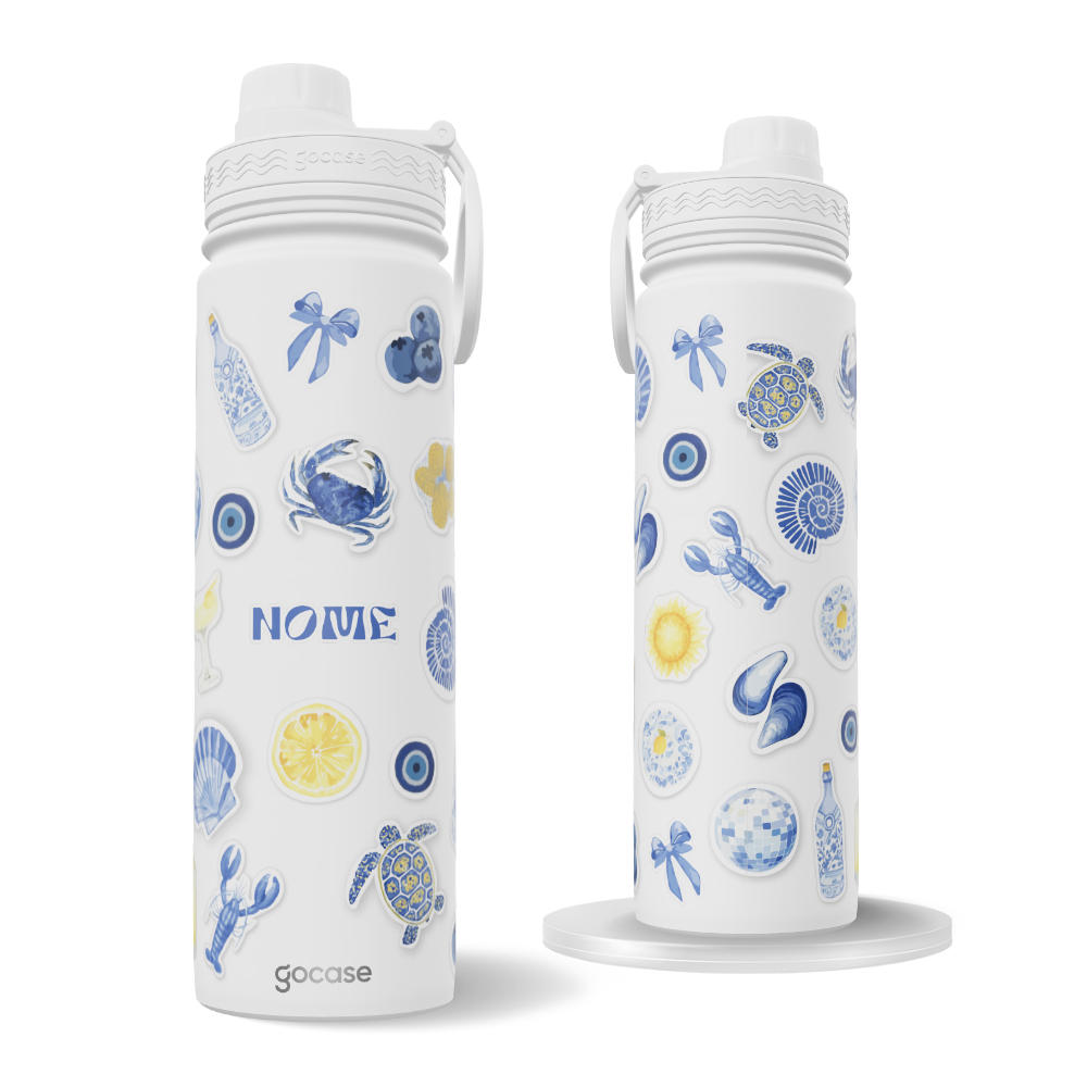 Garrafa Térmica Fresh + Ebook - Blue Stickers