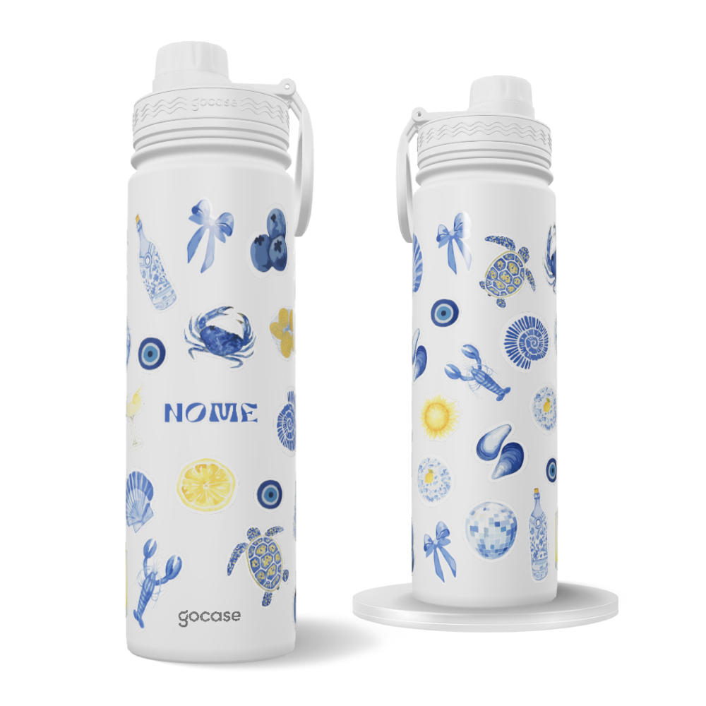 Garrafa Térmica Fresh + Ebook - Blue Stickers