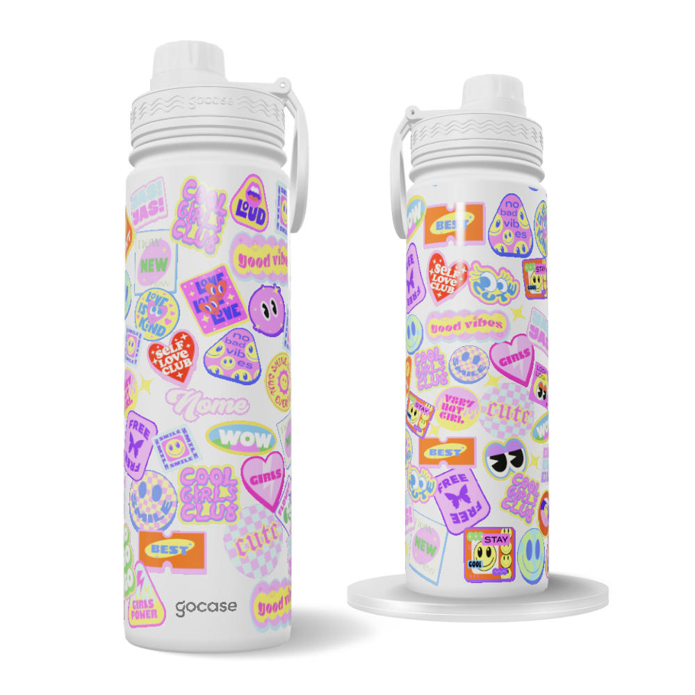 Garrafa Térmica Fresh + Ebook - Pop Sticker Mania