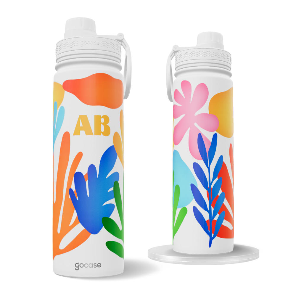 Garrafa Térmica Fresh + Ebook - Abstrato & Colorido