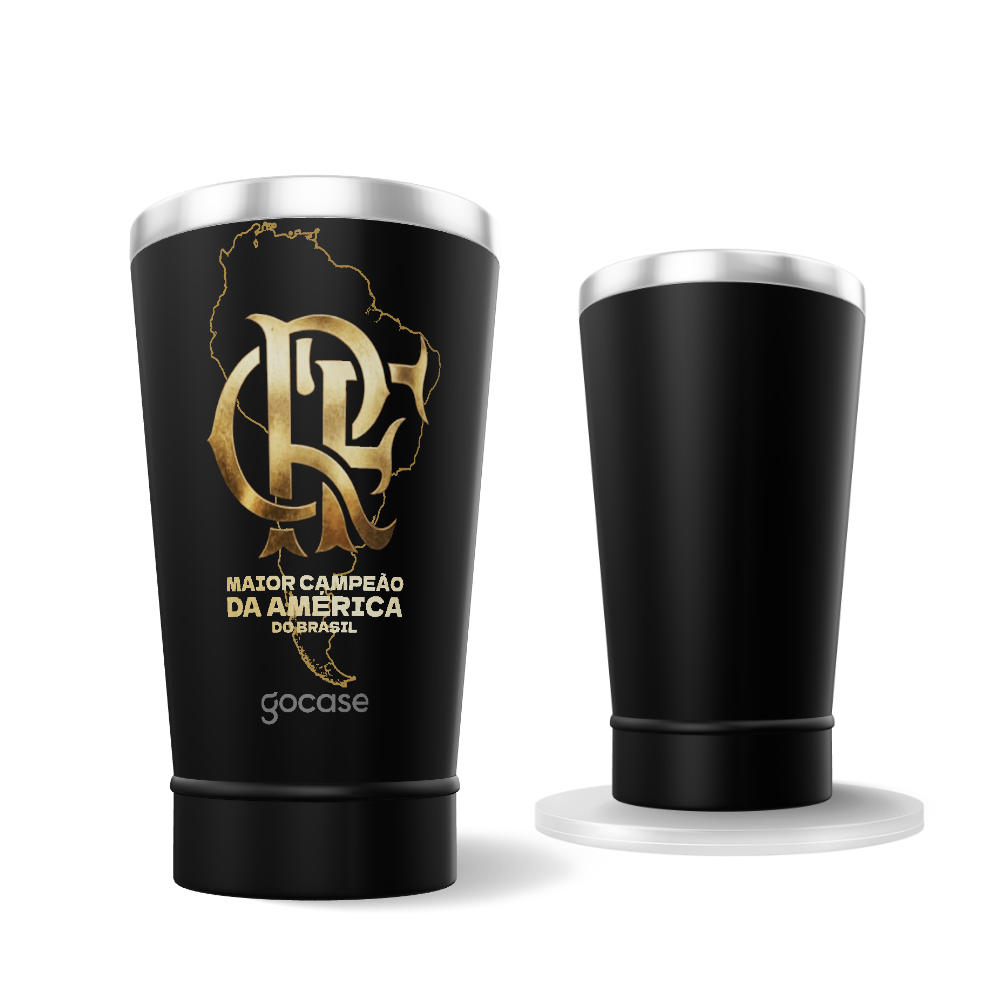 Copo Térmico Cerveja + Ebook - Flamengo - Campeão Dourado 2025