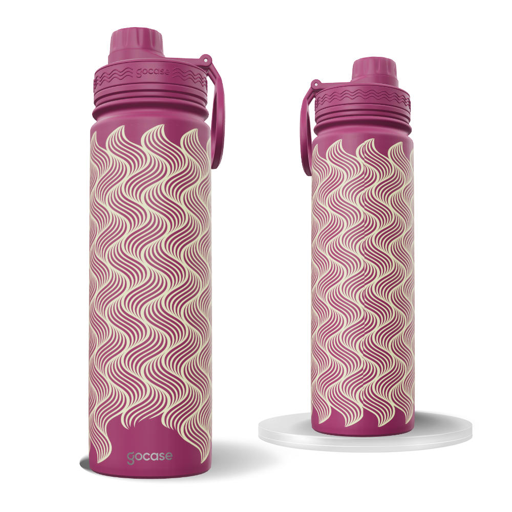 Garrafa Térmica Fresh + Ebook - Wave Lines Lemon