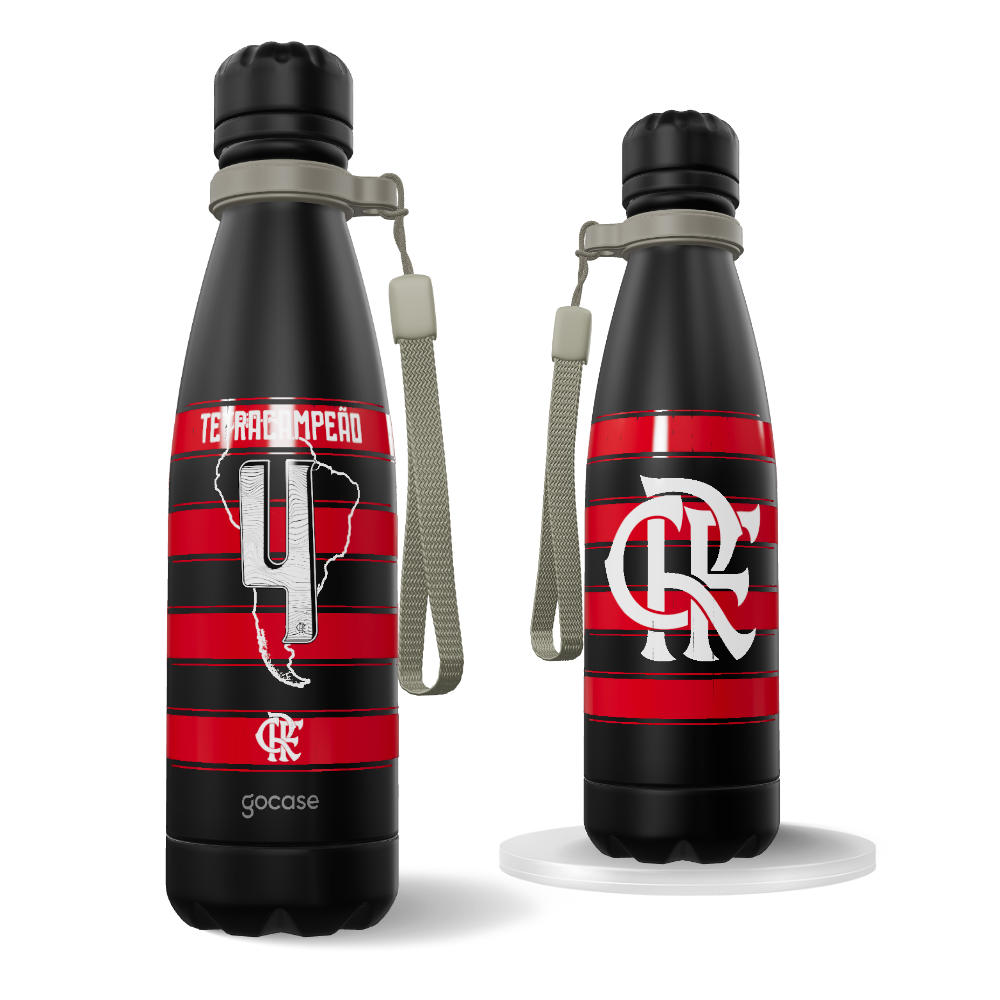 Garrafa Térmica Urban + Ebook -  Flamengo - Uniforme 1 2025 P Campeão