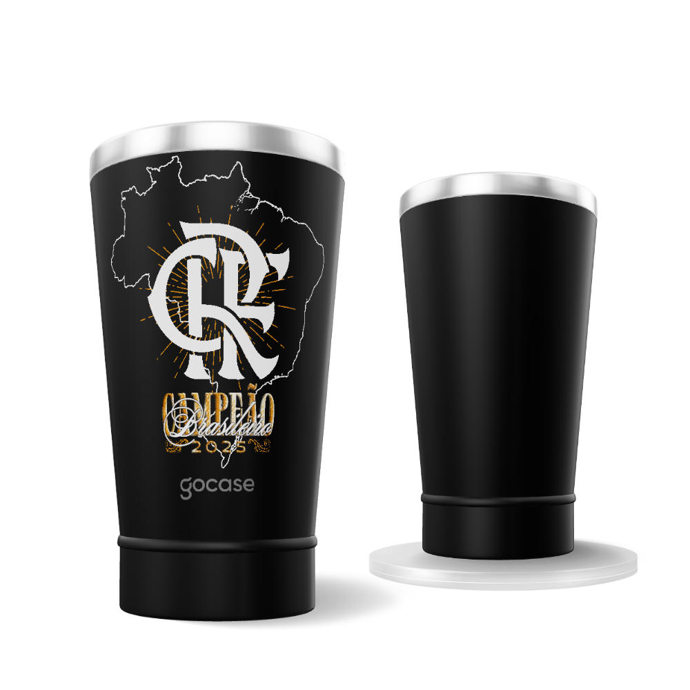 Copo Térmico Cerveja + Ebook - Flamengo - Campeão Brasileiro 2025