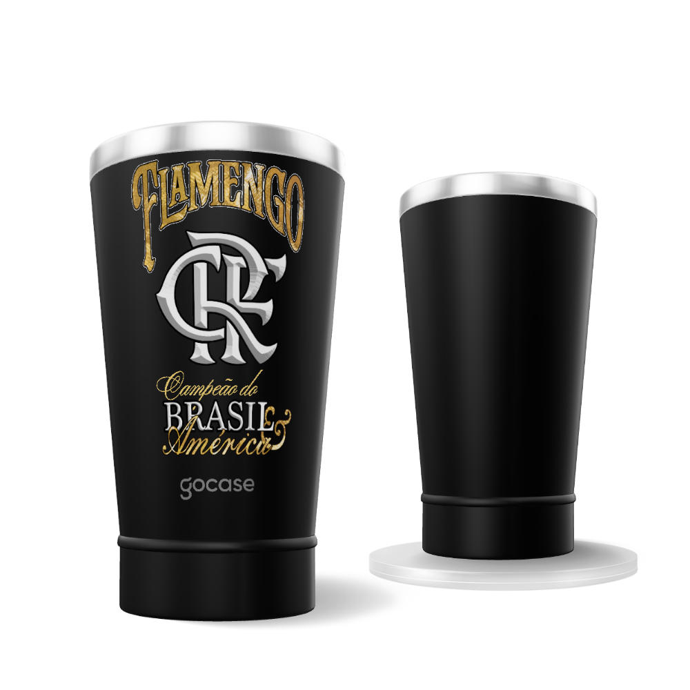 Copo Térmico Cerveja + Ebook - Flamengo - Campeao Brasil e América