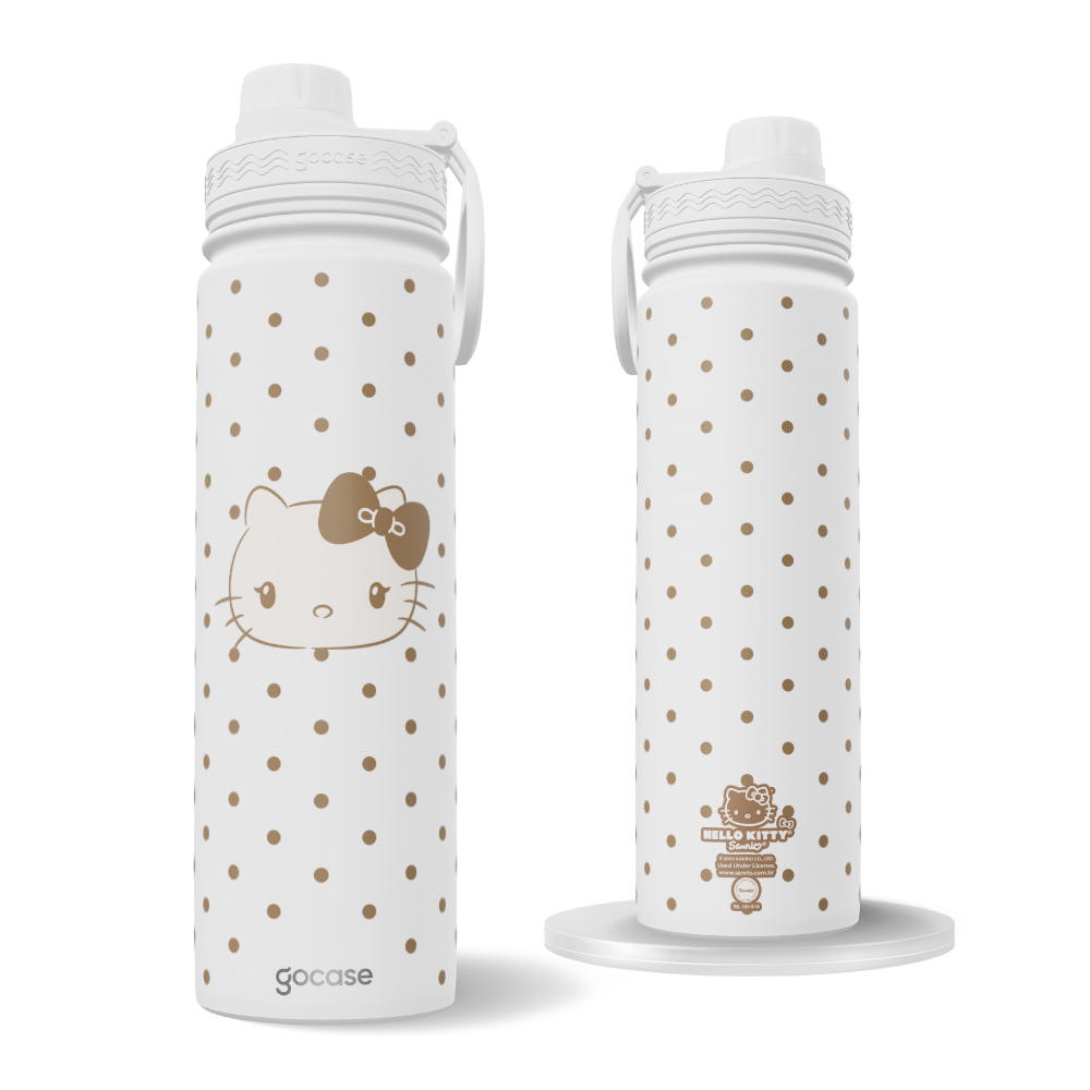 Garrafa Térmica Fresh + Ebook - Hello Kitty - Brown Chic
