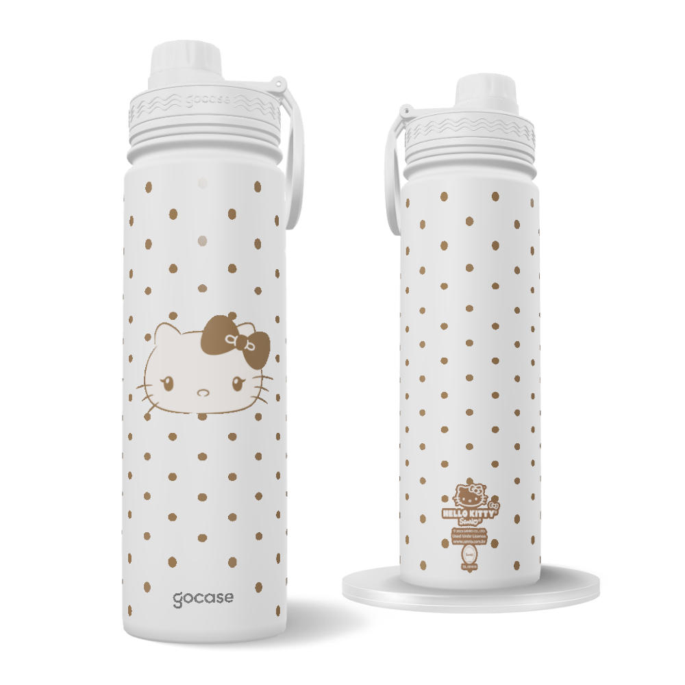 Garrafa Térmica Fresh + Ebook - Hello Kitty - Brown Chic