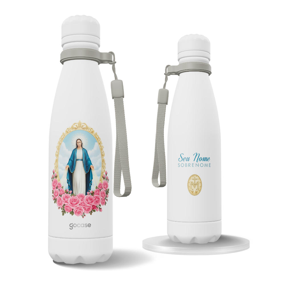 Garrafa Térmica Urban + Ebook - Nossa Senhora das Graças - Medalha de Rosas