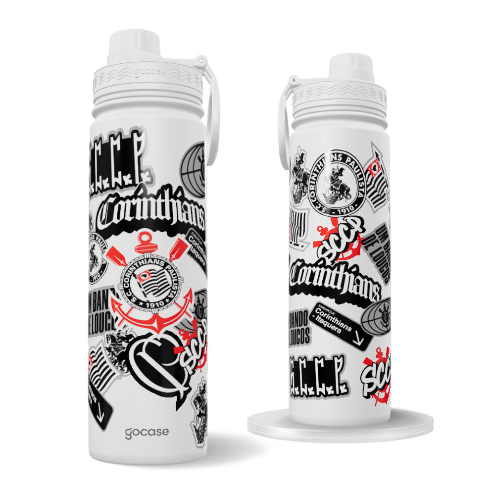 Garrafa Térmica Fresh + Ebook - Corinthians  - Soft Stickers