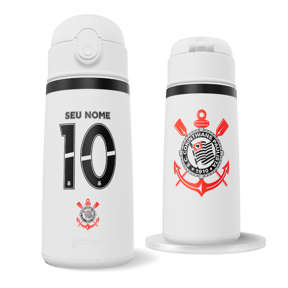 Garrafa Térmica Fun + Ebook -  Corinthians - Uniforme 1 2025 P
