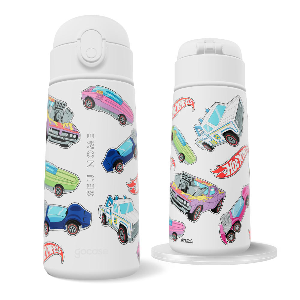 Garrafa Térmica Fun + Ebook - Hot Wheels - Turbo Stickers Garrafa Térmica Fun + Ebook - Hot Wheels - Turbo Stickers