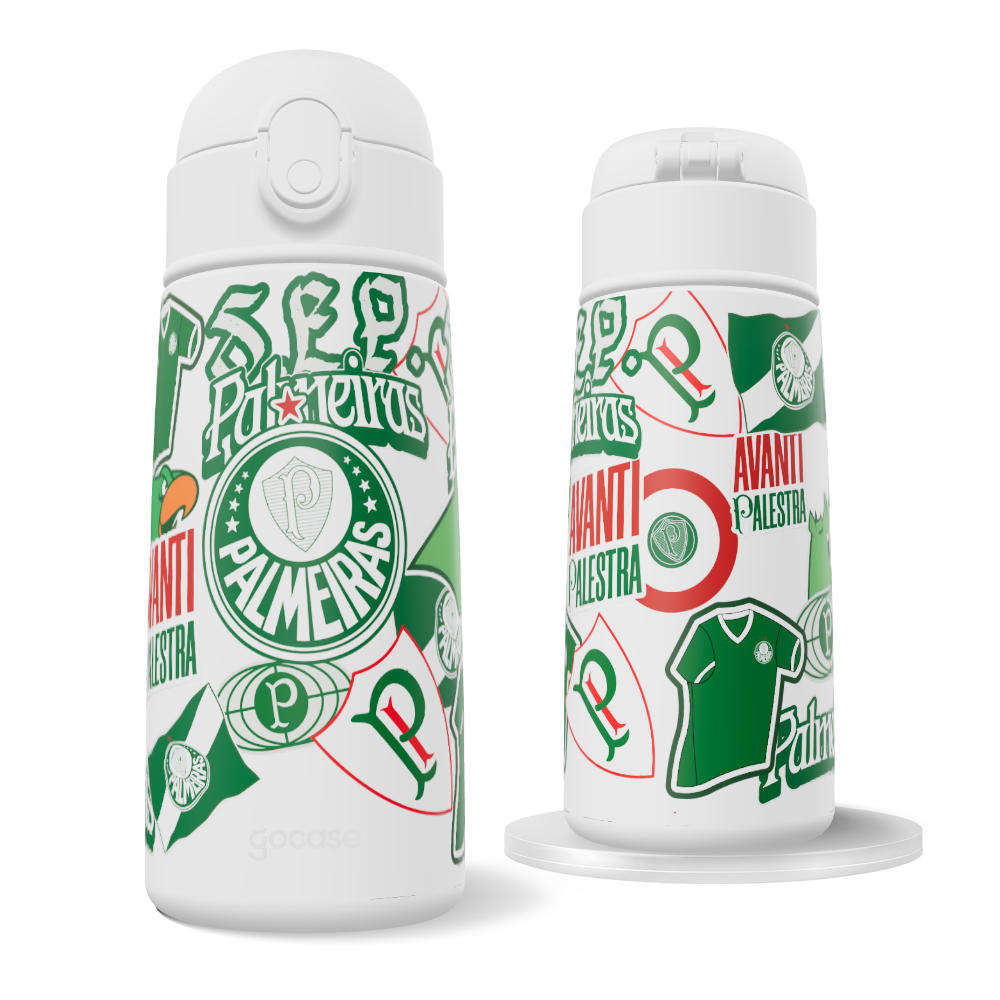Garrafa Térmica Fun + Ebook - Palmeiras - Soft Stickers