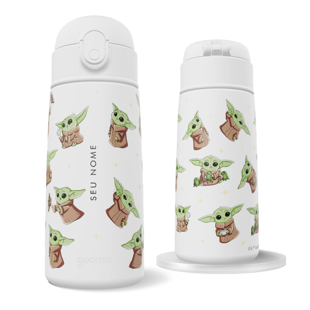 Garrafa Térmica Fun + Ebook - Star Wars - Baby Yoda Com Nome