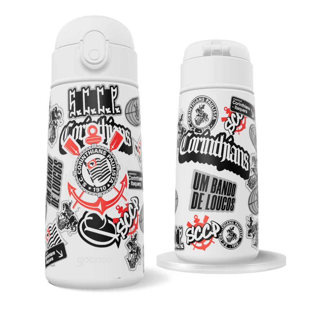 Garrafa Térmica Fun + Ebook - Corinthians  - Soft Stickers