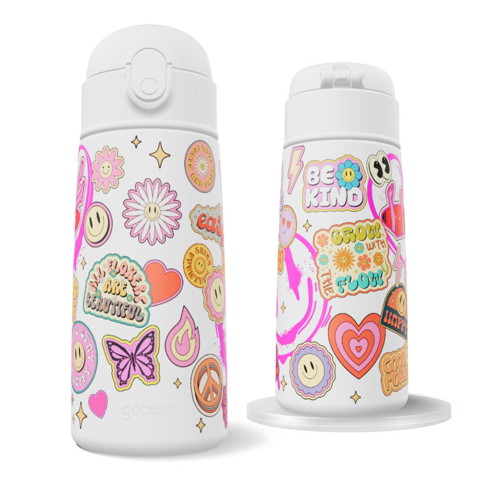 Garrafa Térmica Fun + Ebook - Good Vibes Stickers