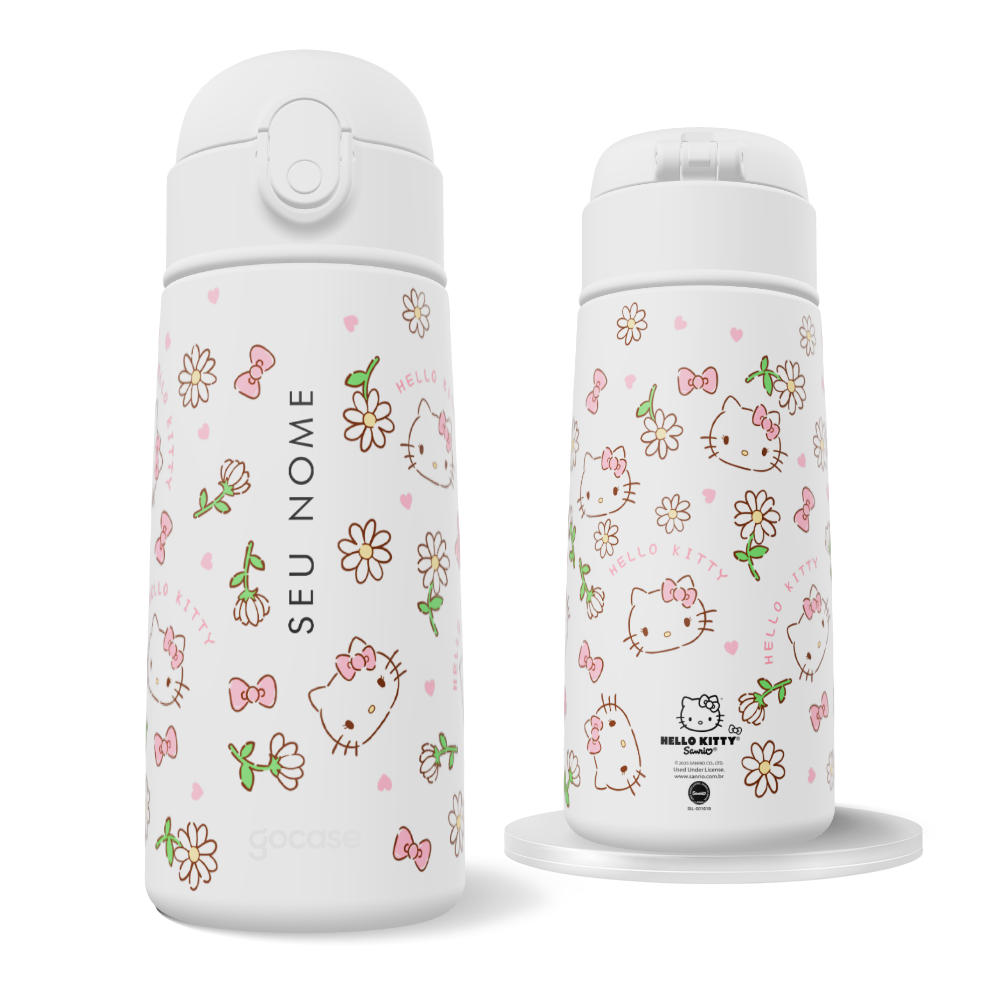 Garrafa Térmica Fun + Ebook - Hello Kitty - Floral Cute