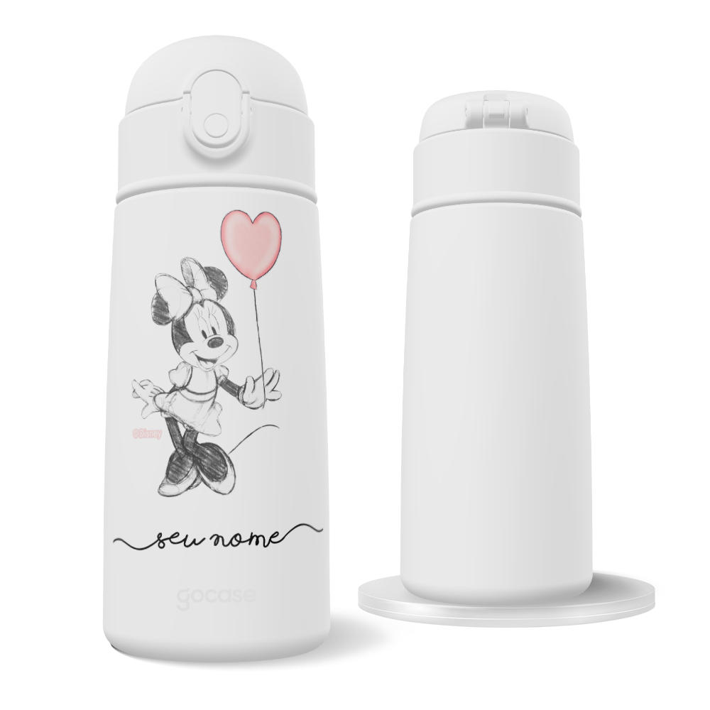 Garrafa Térmica Fun + Ebook - Mickey & Minnie - Coração