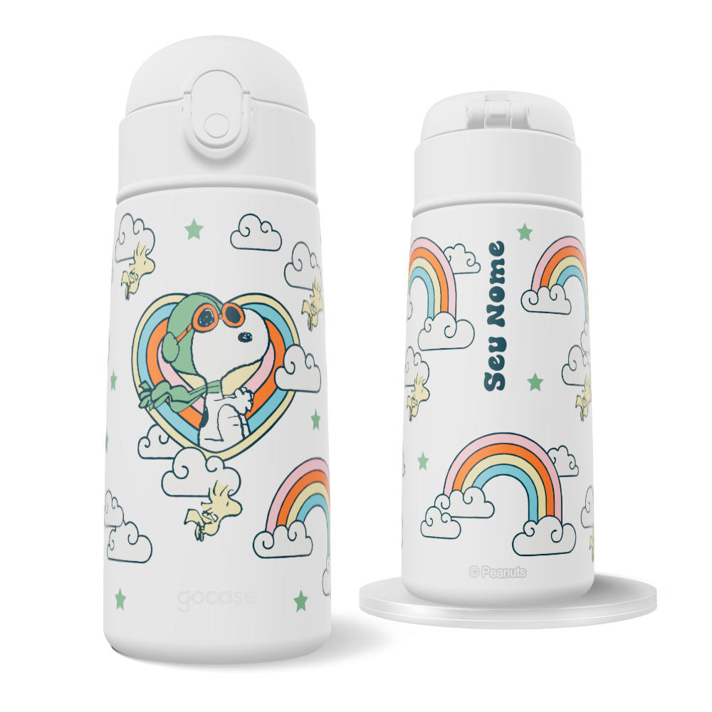 Garrafa Térmica Fun + Ebook -  Snoopy - Rainbow