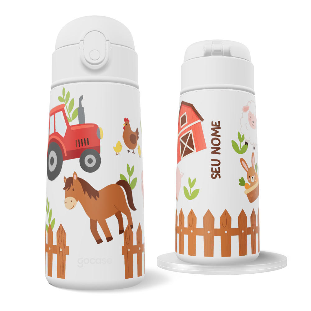 Garrafa Térmica Fun + Ebook - Fazendinha Alegre