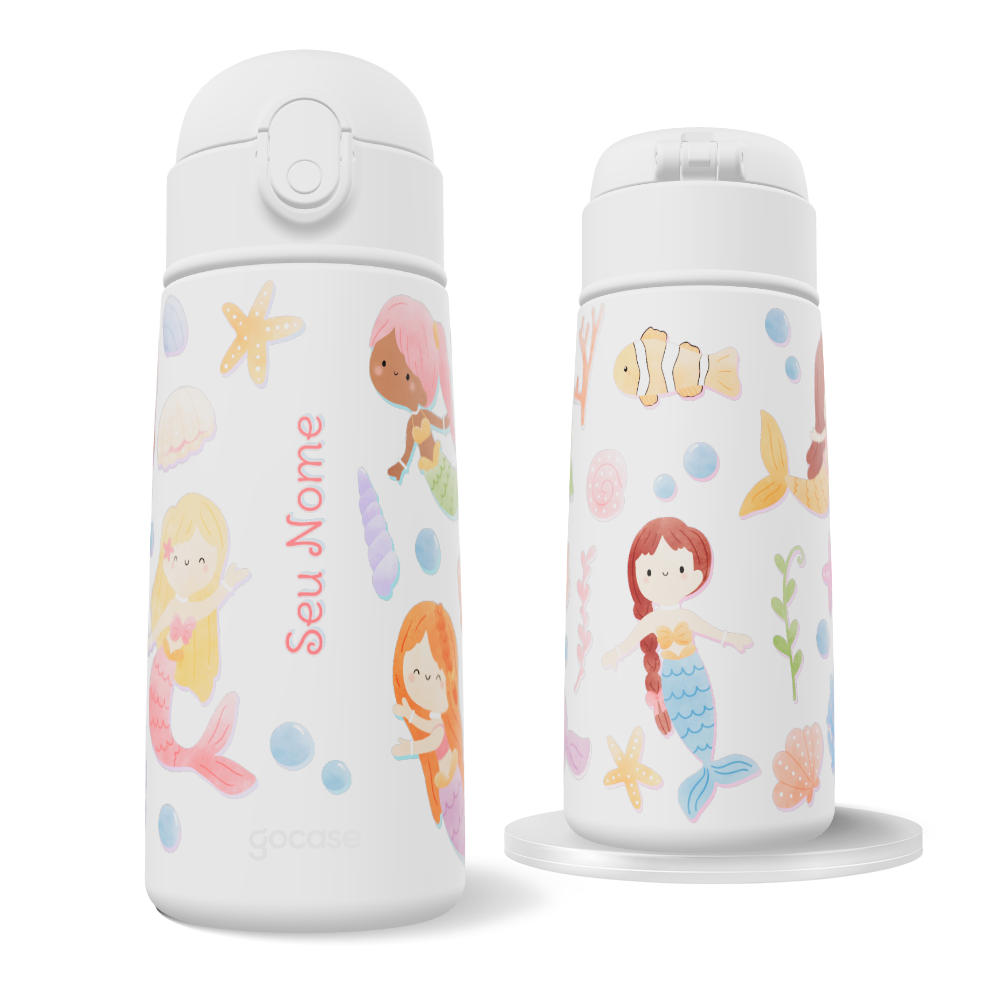 Garrafa Térmica Fun + Ebook - Sereias no Fundo do Mar