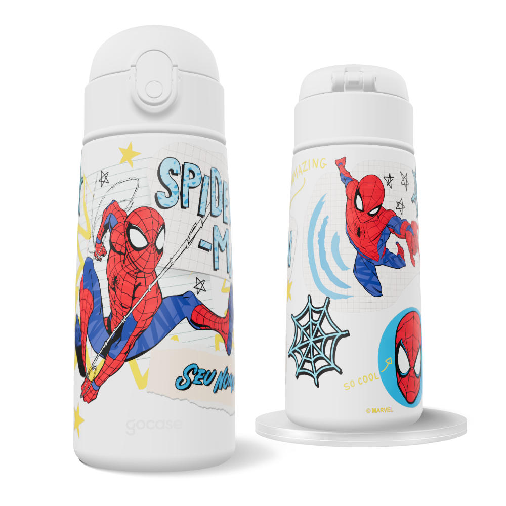 Garrafa Térmica Fun + Ebook - Homem-Aranha - Colagem