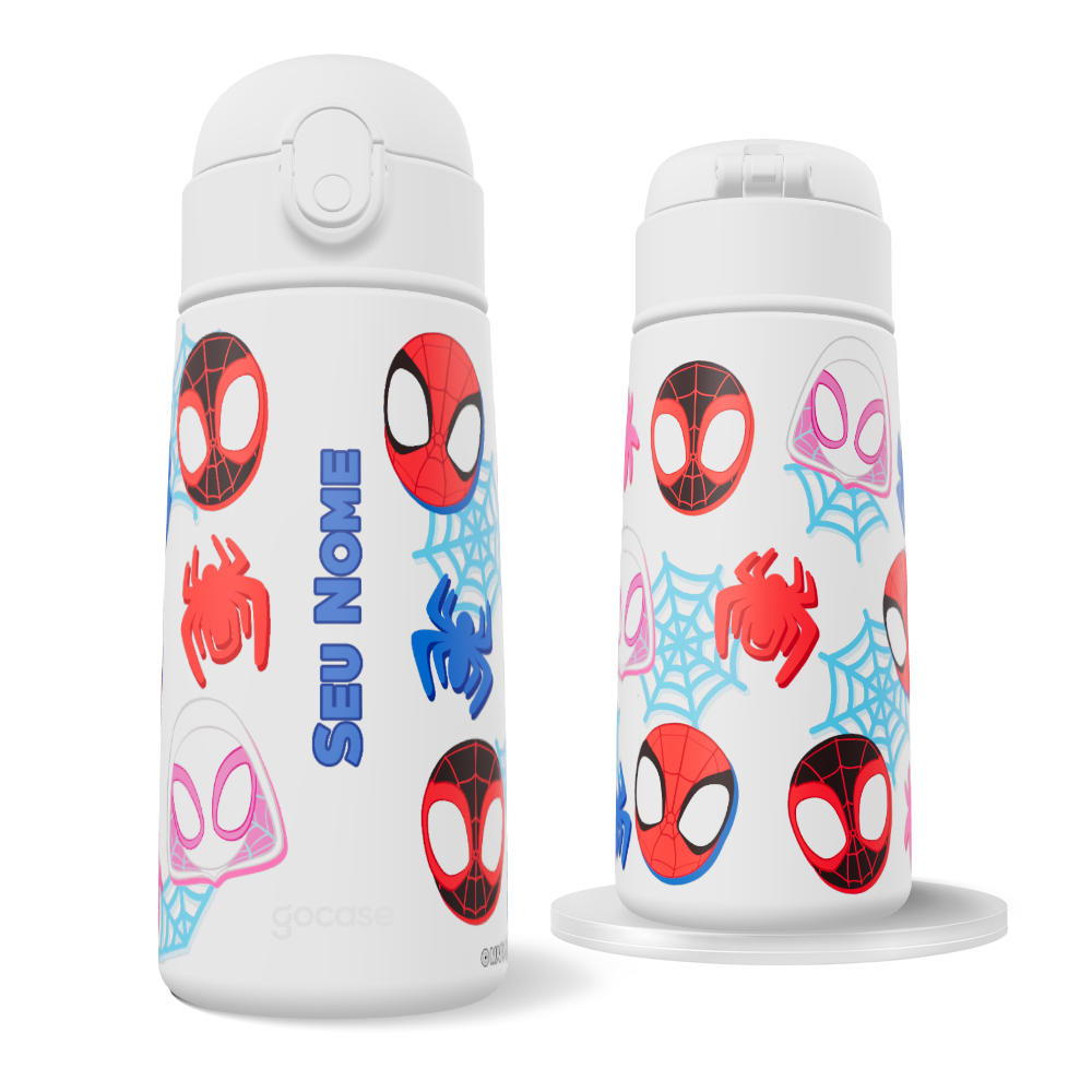 Garrafa Térmica Fun + Ebook - Homem-Aranha - Amigos Aranha