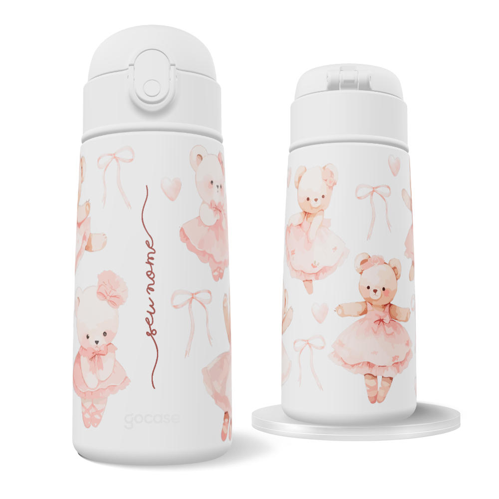 Garrafa Térmica Fun + Ebook - Ursinhas Bailarinas