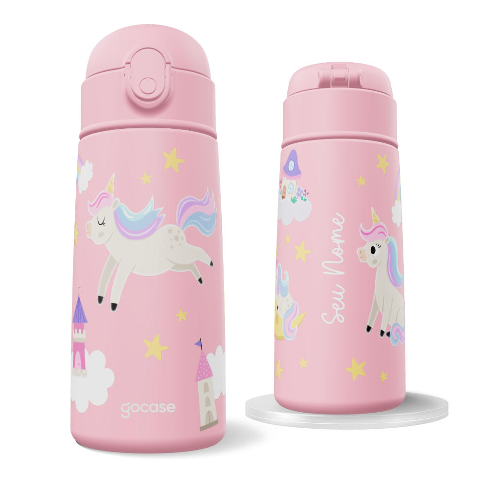 Garrafa Térmica Fun + Ebook -  Mundo Encantado - Reino do Unicórnio