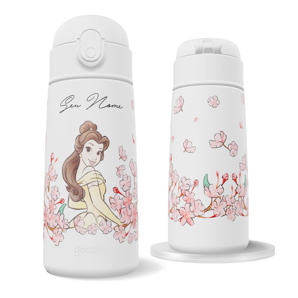 Garrafa Térmica Fun + Ebook - Princesas - Bela Classical Rose