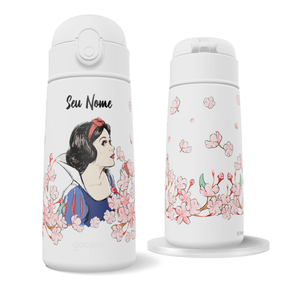 Garrafa Térmica Fun + Ebook - Princesas - Branca de Neve Classical Rose