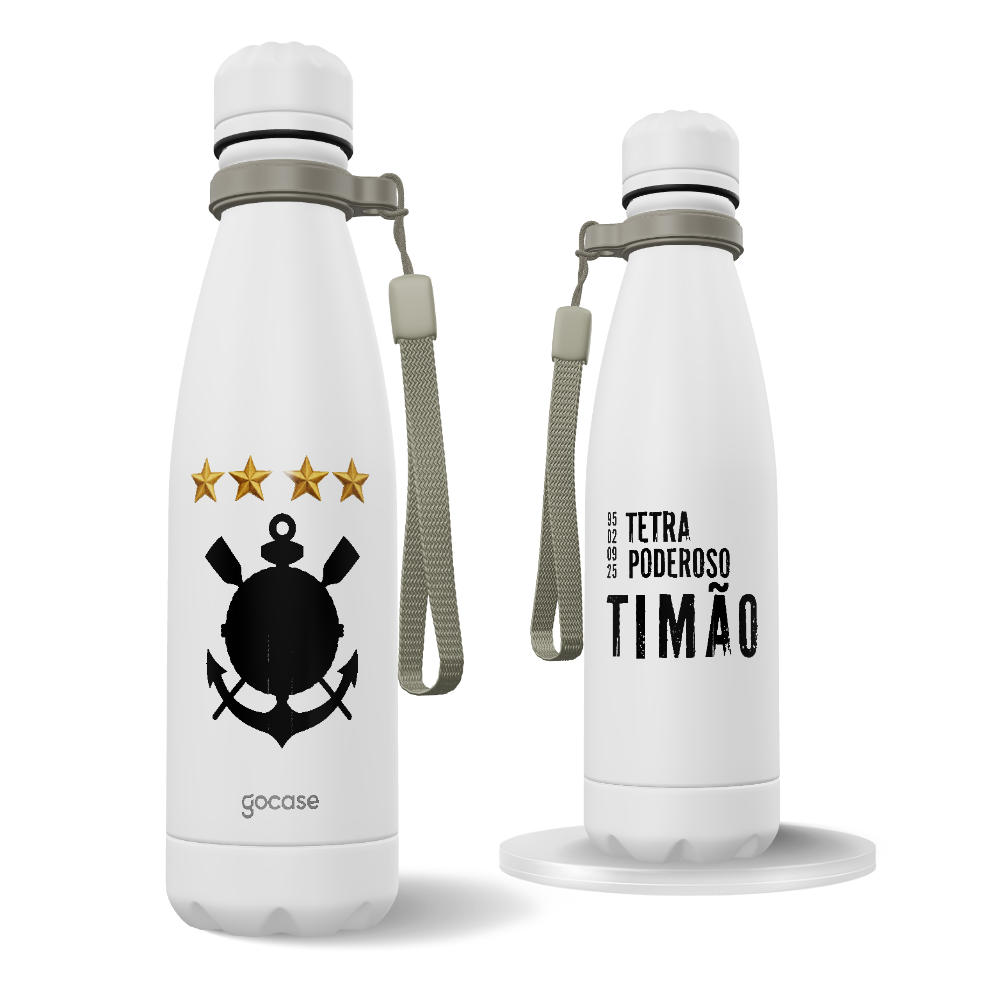 Garrafa Térmica Urban + Ebook - Corinthians - Tetra Poderoso Timão