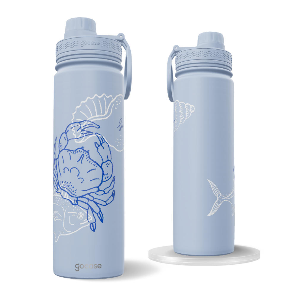 Garrafa Térmica Fresh + Ebook - Sea Elements Lineart