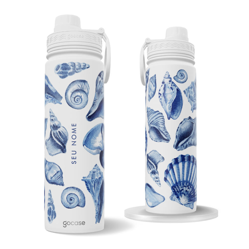 Garrafa Térmica Fresh + Ebook - Conchas Aquareladas