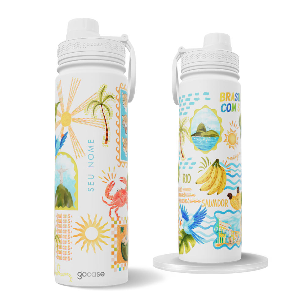Garrafa Térmica Fresh + Ebook - Postais Brasileiros