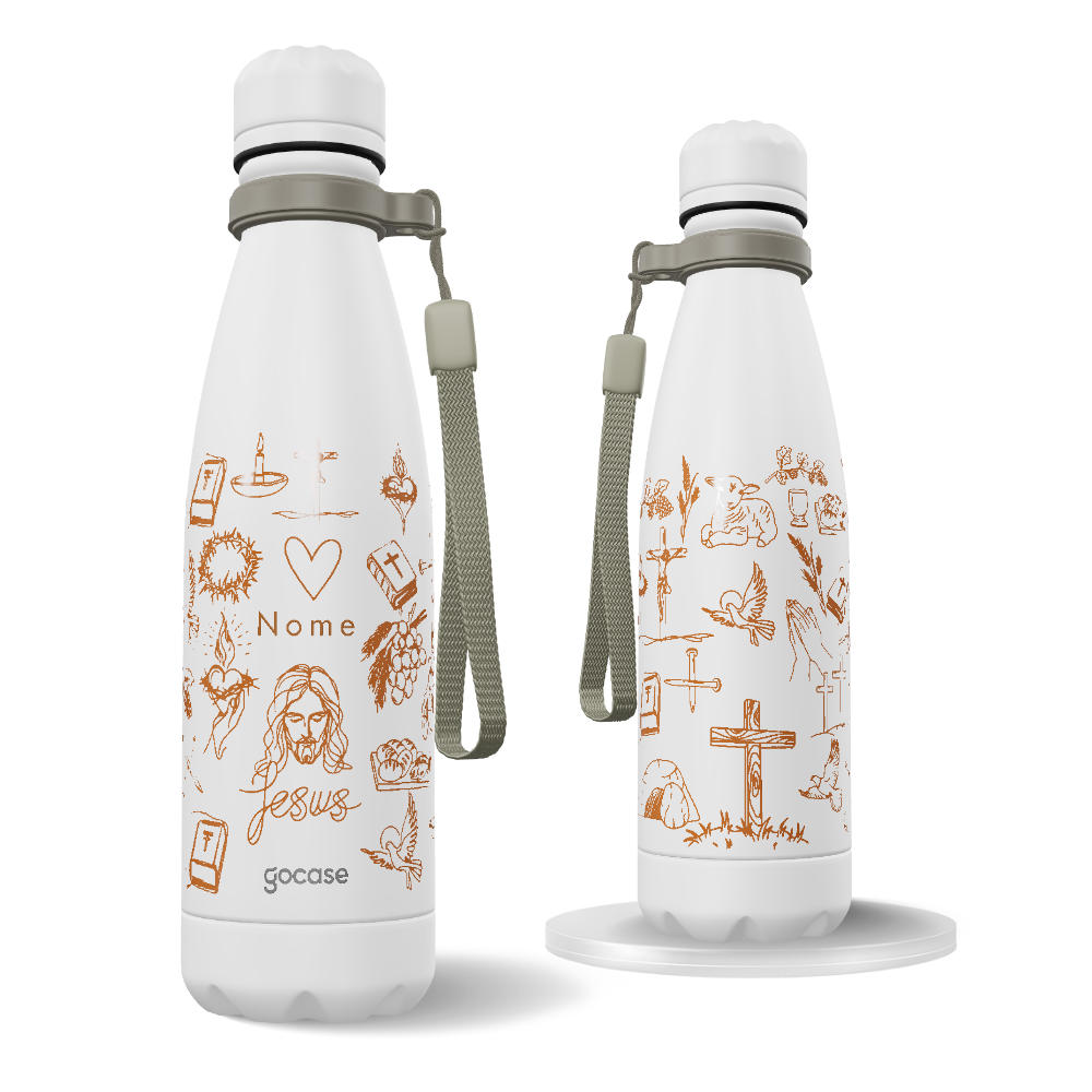 Garrafa Térmica Urban + Ebook - Jesus - Linhas de Fé