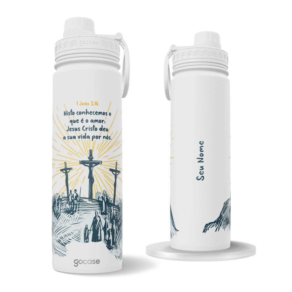 Garrafa Térmica Fresh + Ebook - Crucificação de Jesus