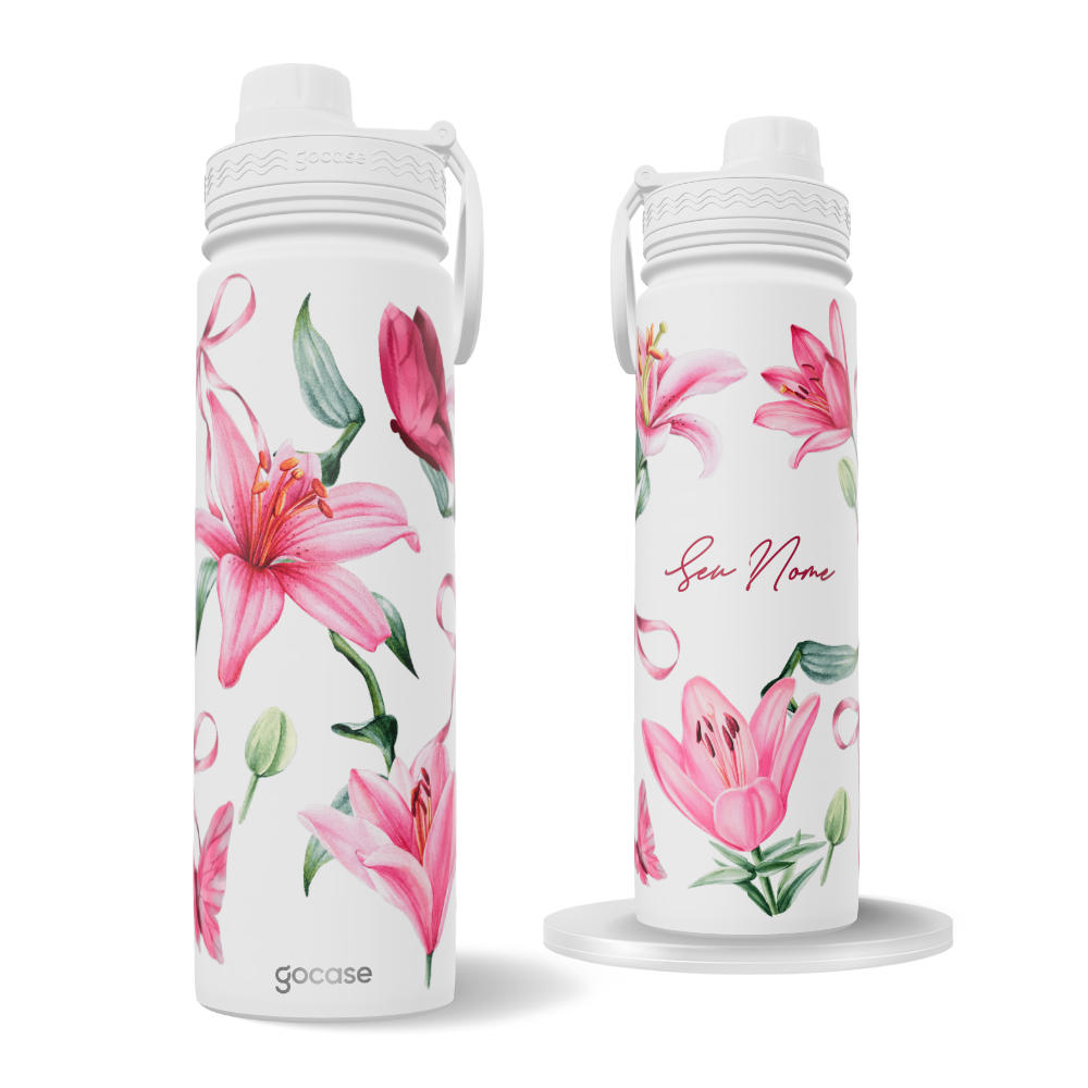 Garrafa Térmica Fresh + Ebook - Jardim de Lírios