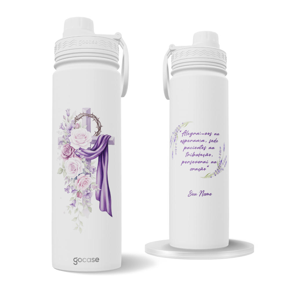 Garrafa Térmica Fresh + Ebook - Cruz Sagrada