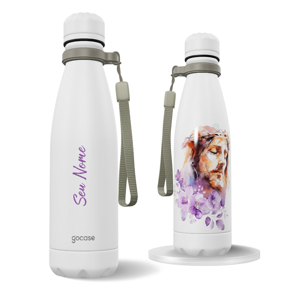 Garrafa Térmica Urban - Jesus - Floral Lilás