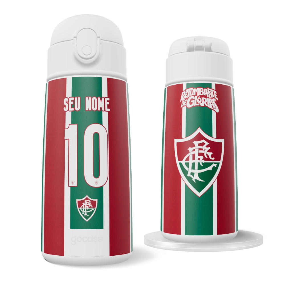 Garrafa Térmica Fun + Ebook - Fluminense - Uniforme 1 2026 Personalizado
