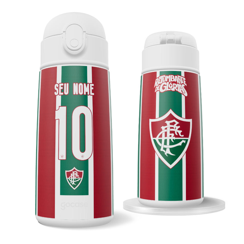 Garrafa Térmica Fun + Ebook - Fluminense - Uniforme 1 2026 Personalizado