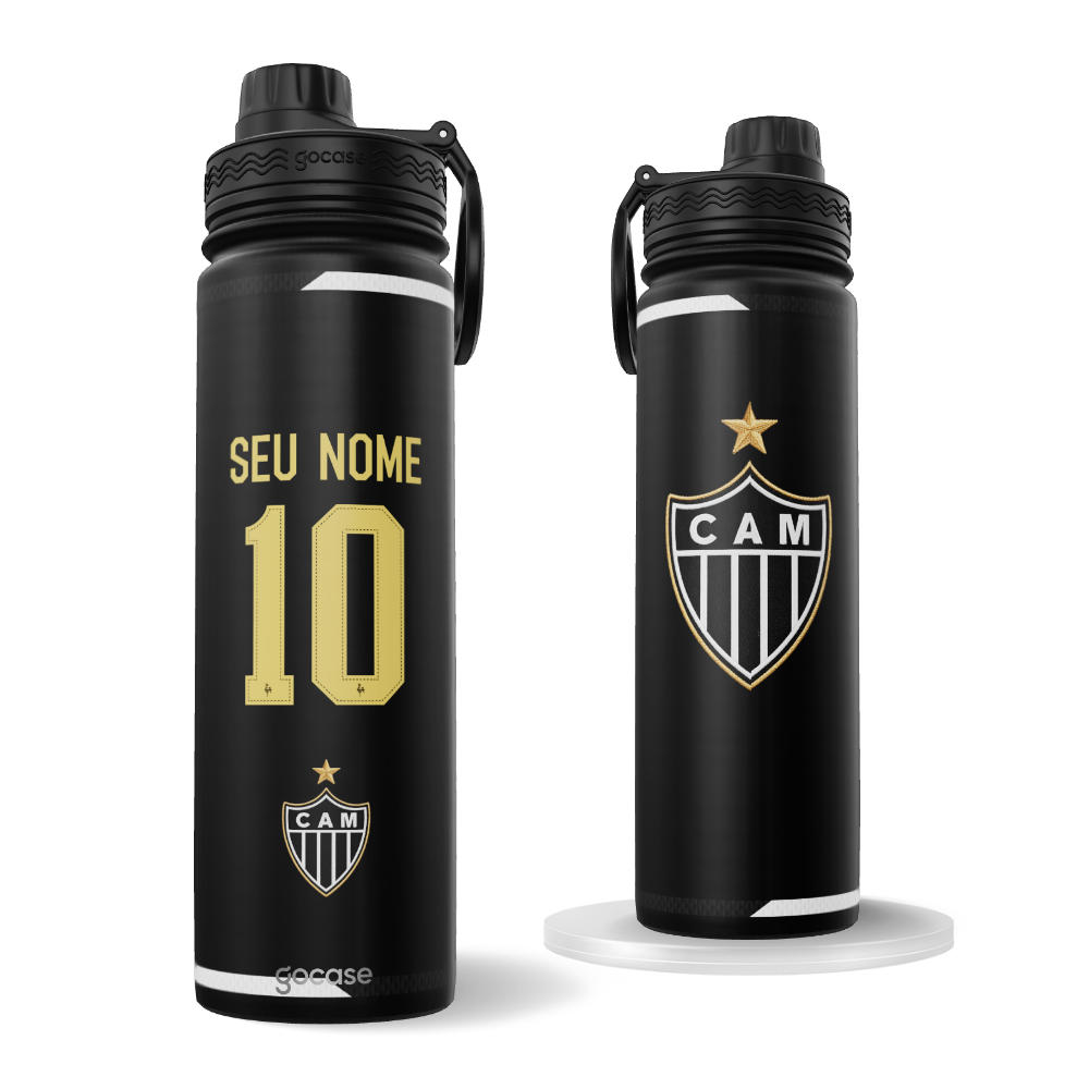 Garrafa Térmica Fresh + Ebook - Atlético Mineiro - Uniforme 1 2026 Personalizado