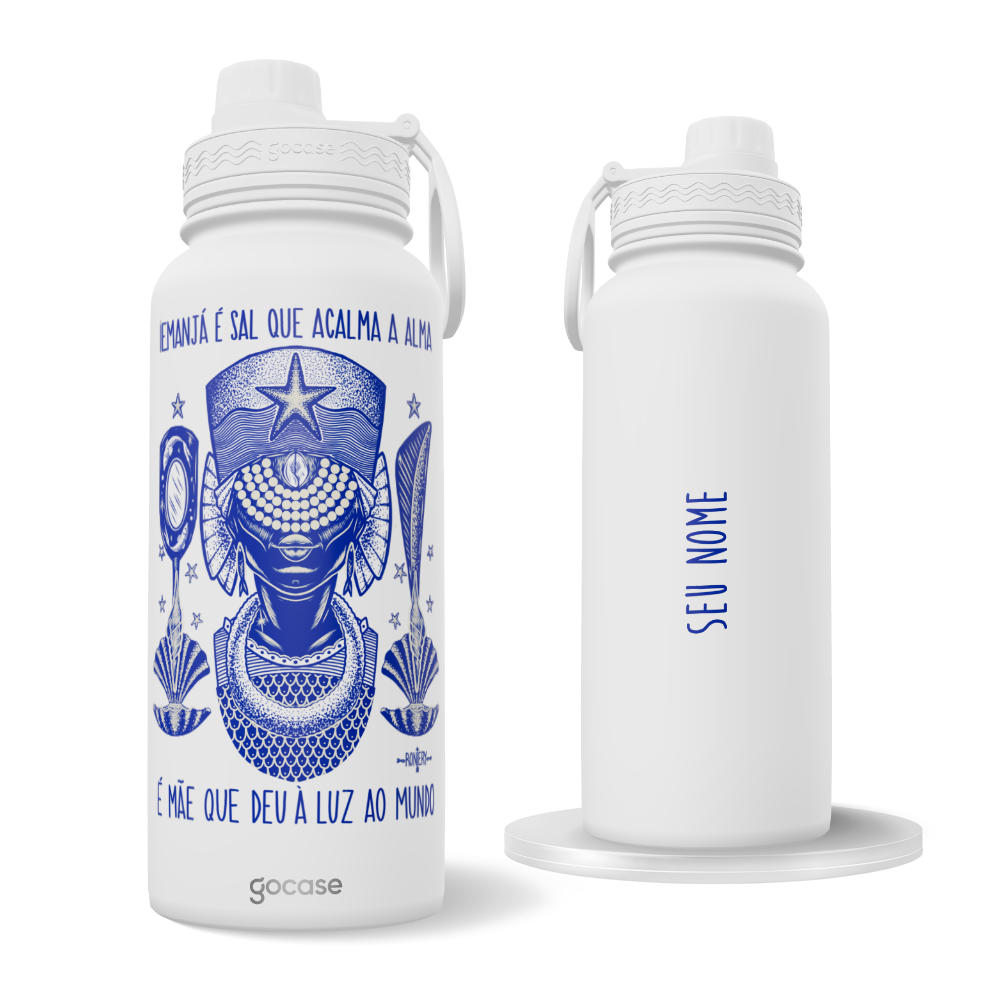 Garrafa Térmica Fresh - Iemanjá Sal que Acalma - Creme
